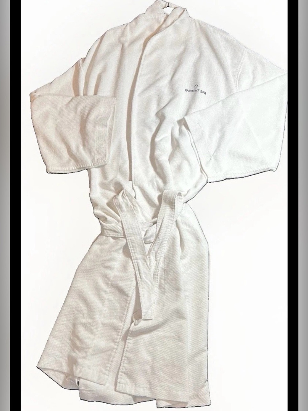 Preowned Fairmont Spa Waffle Weave Robe4XL White Hotel Spa Belted.